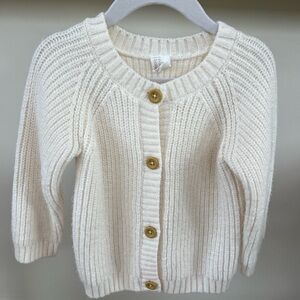 H&M Cream Knit Cardigan Sweater - Girls 2T